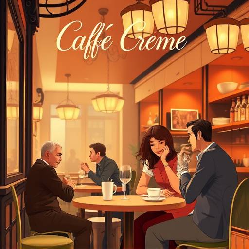 Affiche de la série 'Café Crème', une comédie de situation amusante se déroulant dans un café parisien